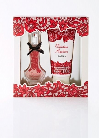 Set cadou Christina Aguilera Red Sin, apa parfumata 15ml + gel de dus 50ml