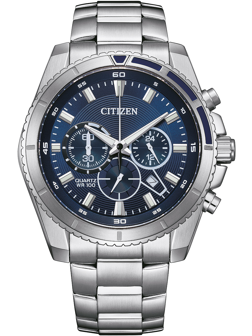 Citizen AN8201-57L Quartz Chronograph Mens Watch 44mm 