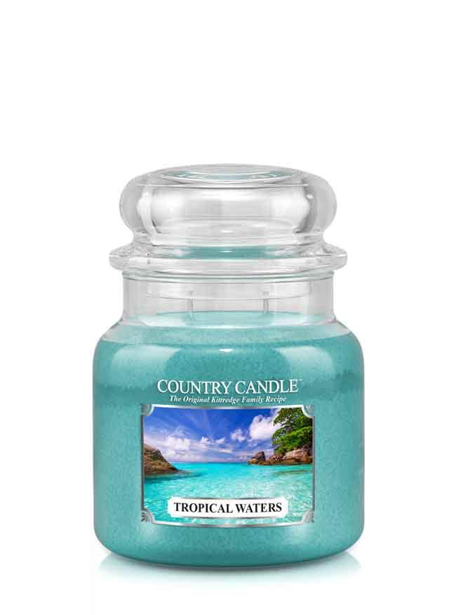 Lumanare Country Candle Tropical Waters mediu cu 2 fitiluri parfumate (453 g)