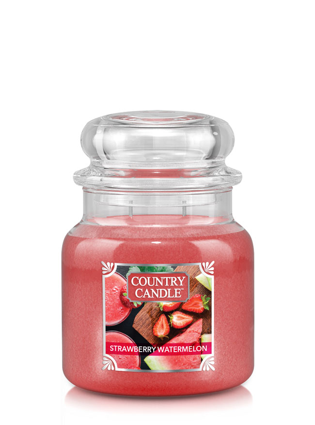 Lumanare Country Strawberry Watermelon mediu cu 2 fitiluri (453 g)