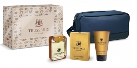 Trussardi My Land Gift set apa de toaleta 100ml + gel de dus 100ml + punga cosmetica